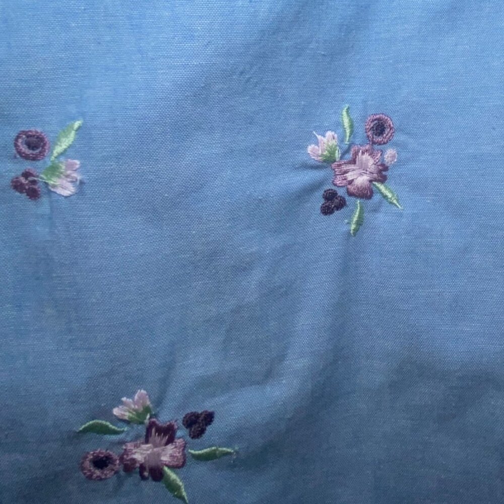 Vtg Embroidered Floral Button-Up Blouse Cottagecore Grandmacore GoldenGirls14/16 - Picture 8 of 13